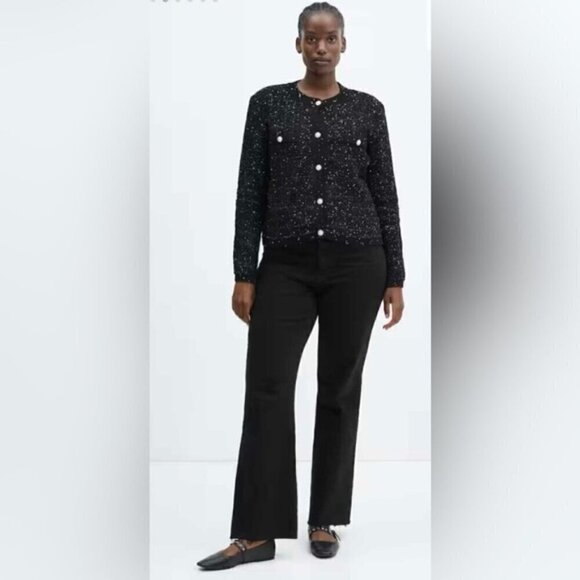 Mango - Ladies, Tweed Cardigan with Jewel Button - Black. Size: S. NWT - Picture 14 of 16